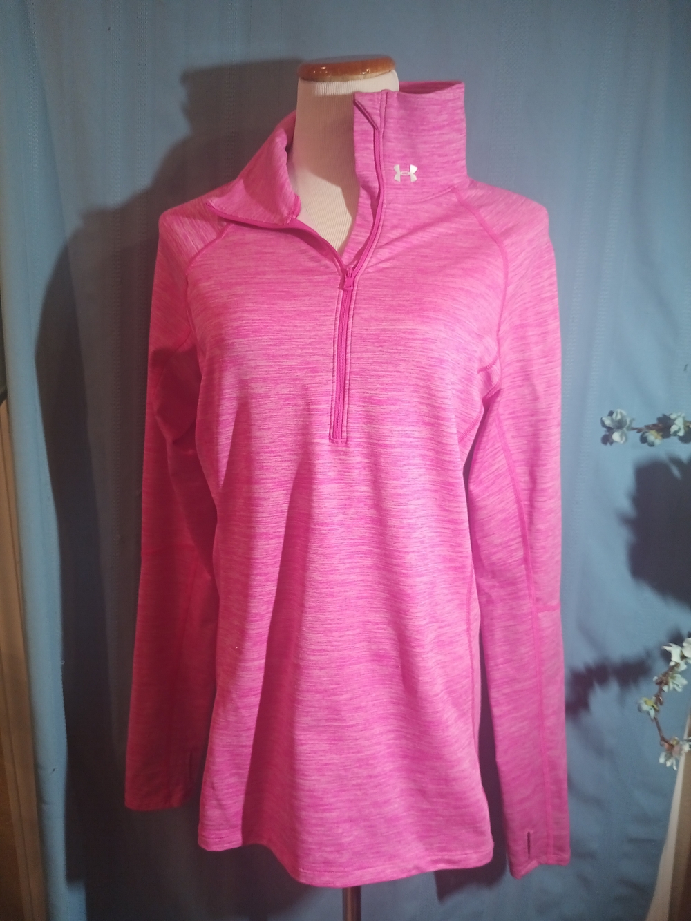 Under Armour Pink Heather Quarter-Zip Pullover